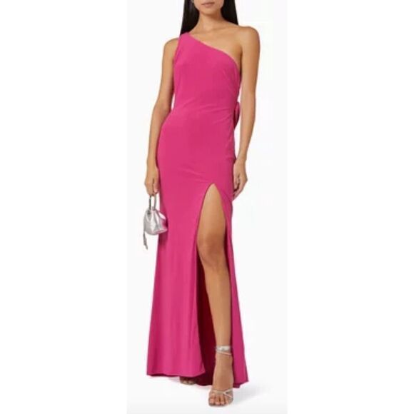 Mac Duggal One Shoulder Gown in Candy Pink NWT Size 2 - Picture 2 of 7